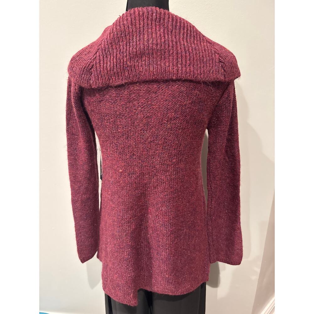 ModCloth Playing it Cowl Tunic Sweater Metallic Purple Burgundy XS NWT - Picture 4 of 8